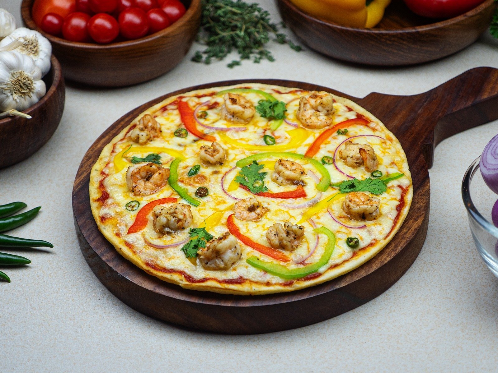 Butter Prawn Pizza                         